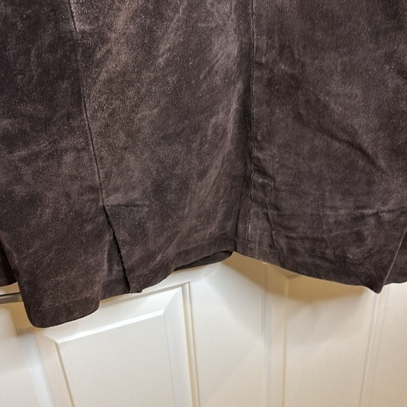 Very good condition TRUCKER LEATHER brand chocolate brown suede jacket men’s XL - Picture 11 of 14